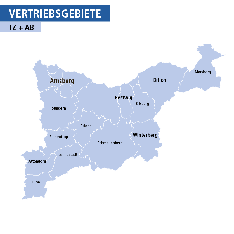 Karte Vertriebsgebiete SK