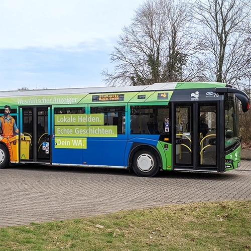 WA Buswerbung im Stadtgebiet Hamm